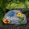 10.5" Gray Spring Butterfly & Sunflower Welcome Outdoor Garden Stone
